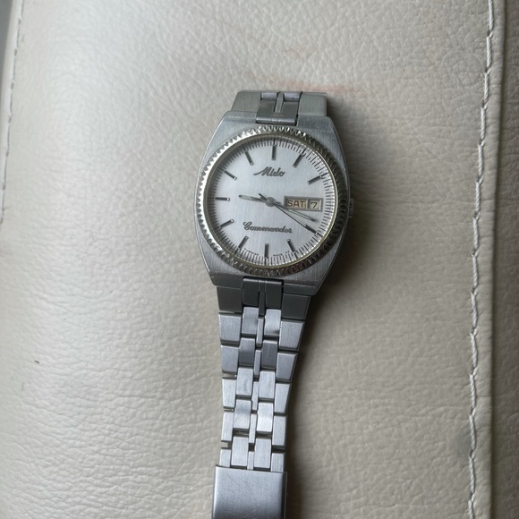 SOLD🔵Mido Commander Automatic w/ White Gold plated Bezel Swiss - Picture 6 of 10